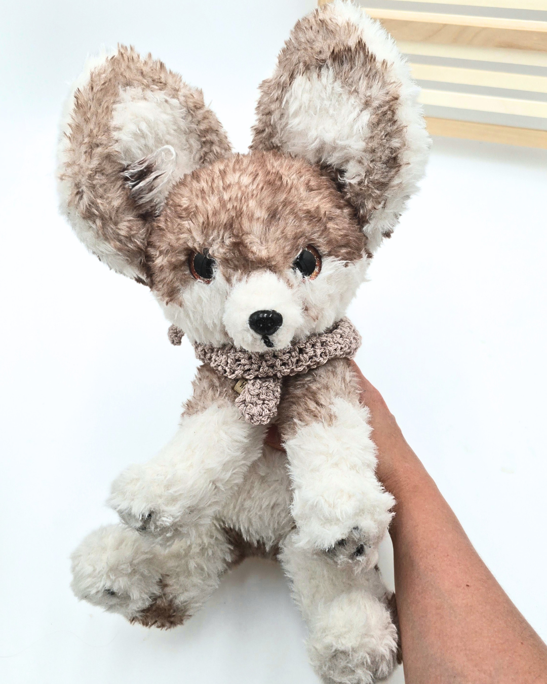 Faux Fur Enek the Fennec – Handmade Crochet Plush