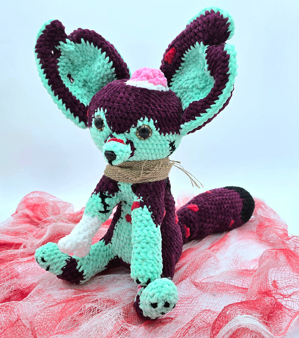 Zombie Fennec Plush 🧟🦊 | Handmade Crochet Fox