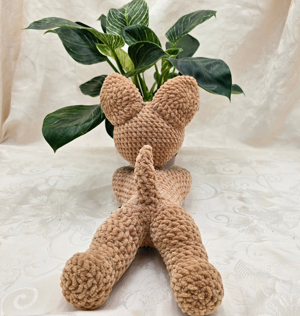 Brown Sploot Wolf Plush 🐺 | Handmade Crochet Wolf