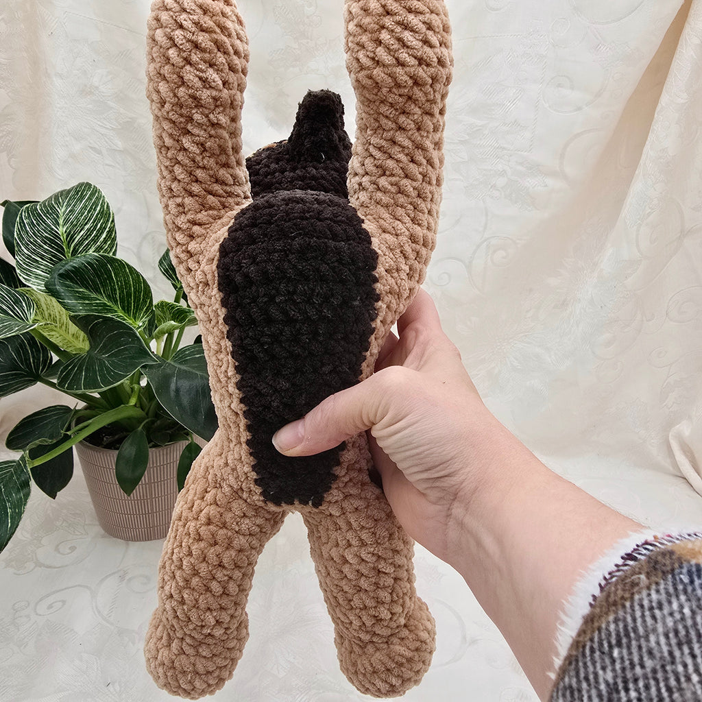 Brown Sploot Wolf Plush 🐺 | Handmade Crochet Wolf