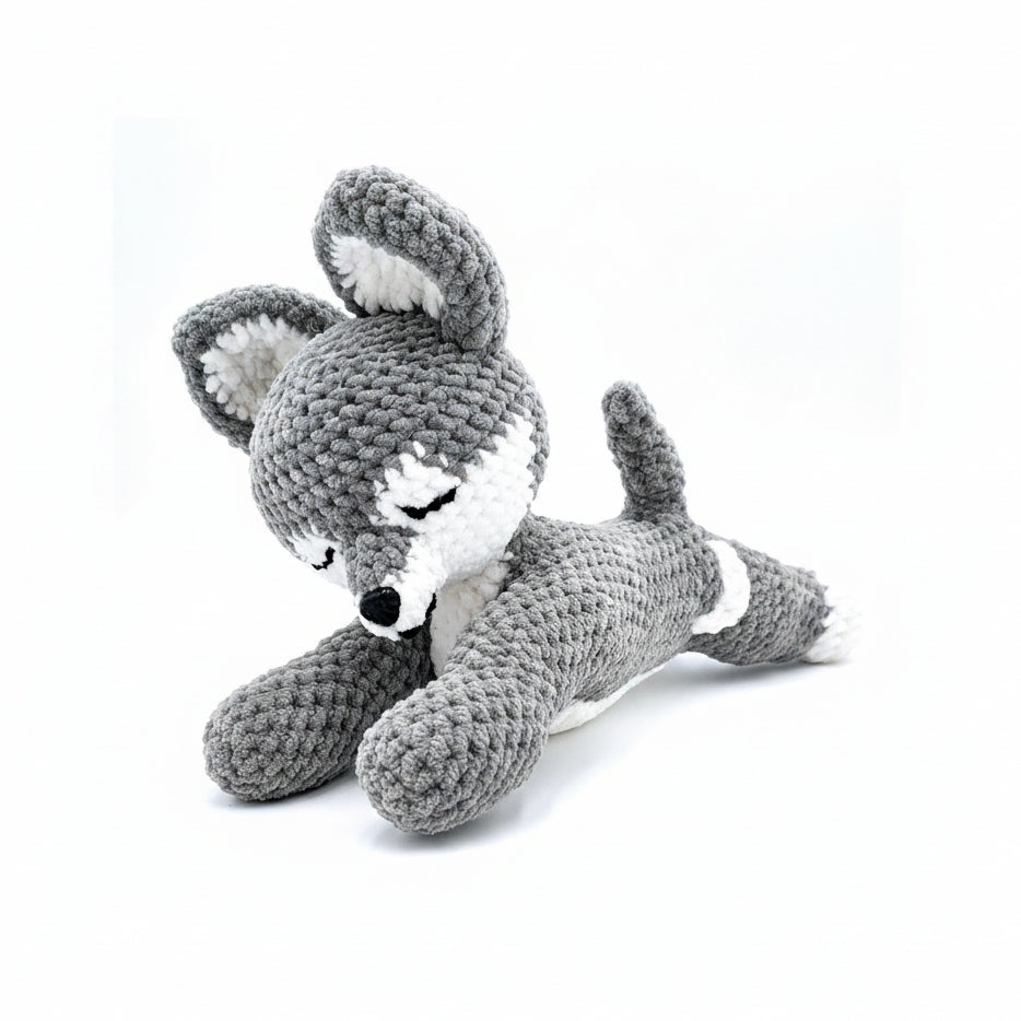 Crochet Wolf Plush | Soft Handmade Wolf Plushie