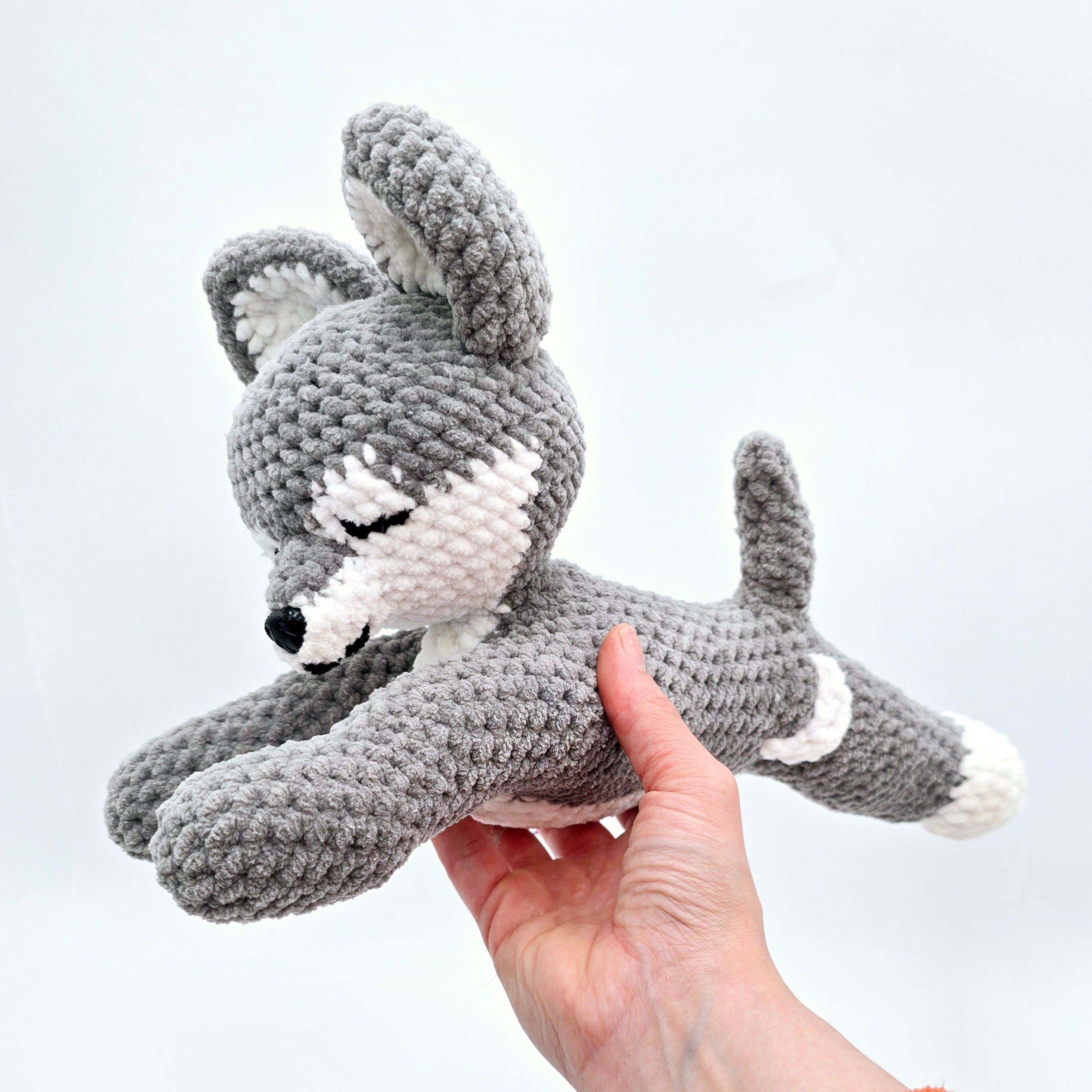 Crochet Wolf Plush | Soft Handmade Wolf Plushie