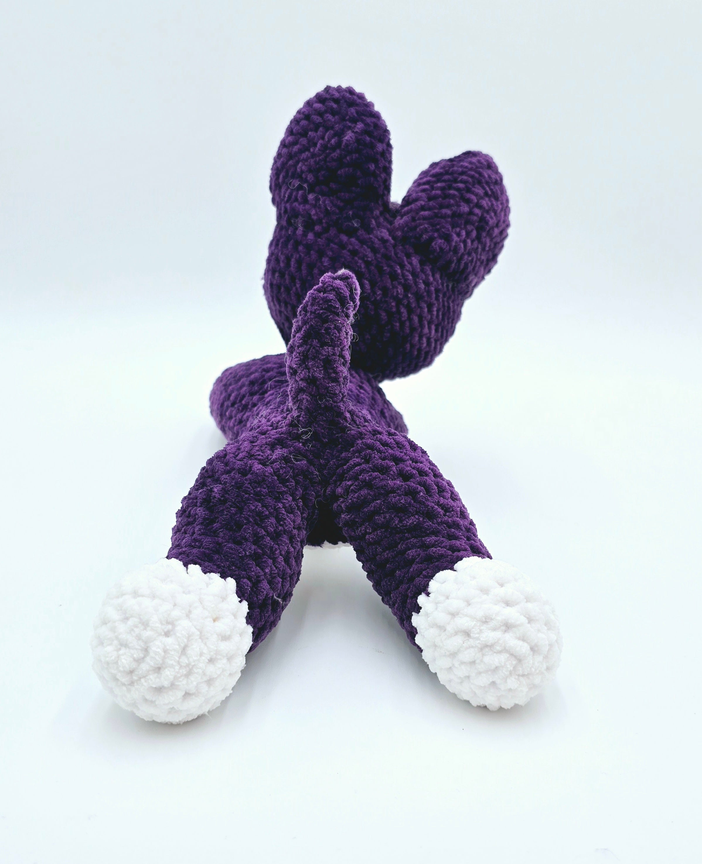 Purple Sploot Wolf Plush | Handmade Crochet Plush