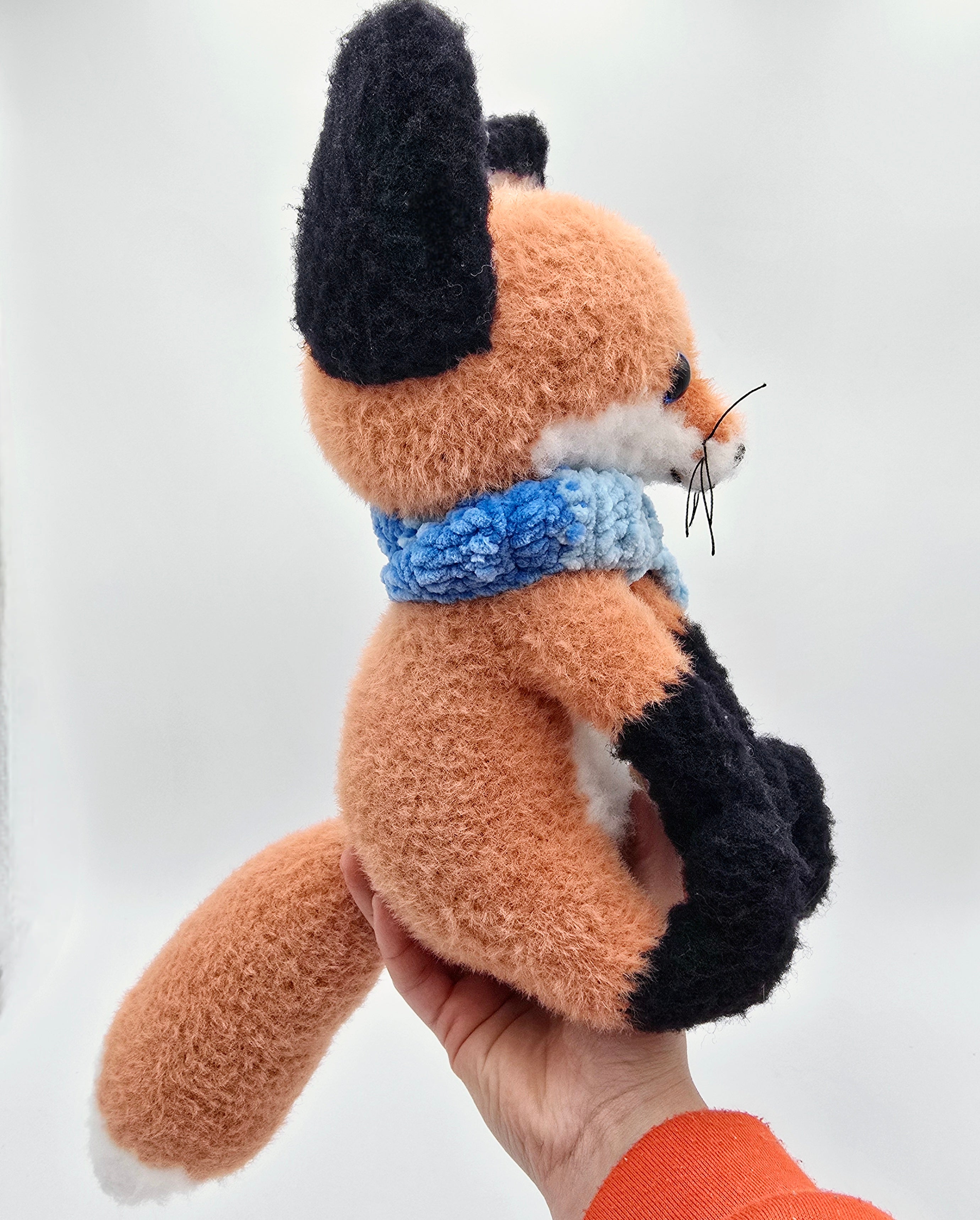 Handmade Fox Plush | Crochet Fox Plush with Scarf