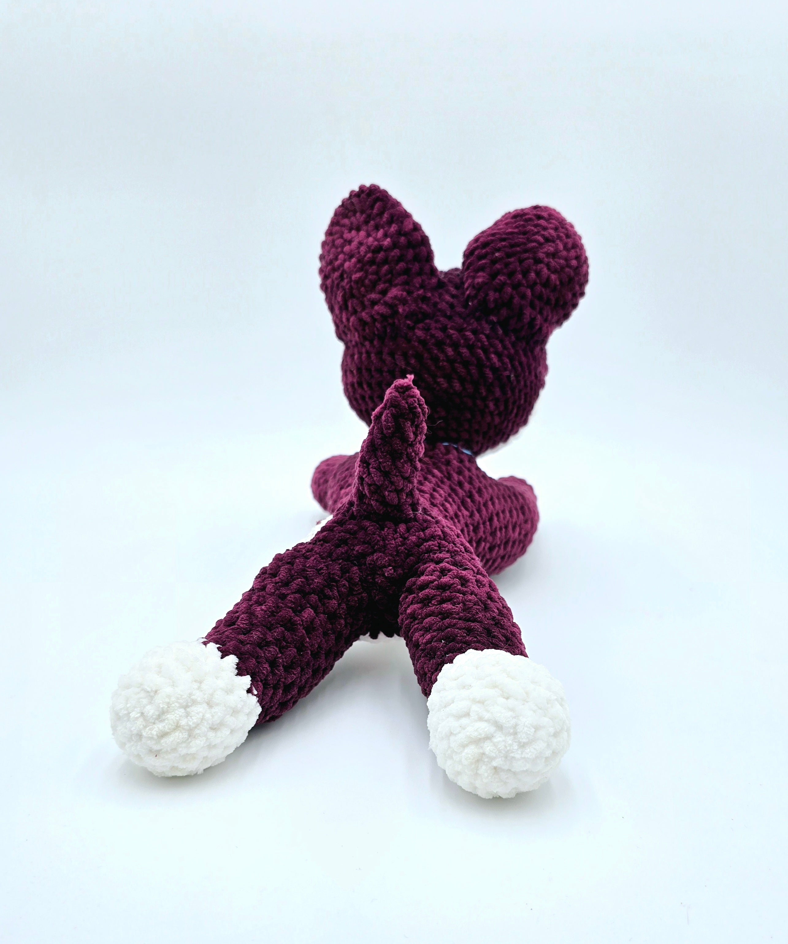 Plum Sploot Wolf Plush 🐺 | Handmade Crochet Wolf