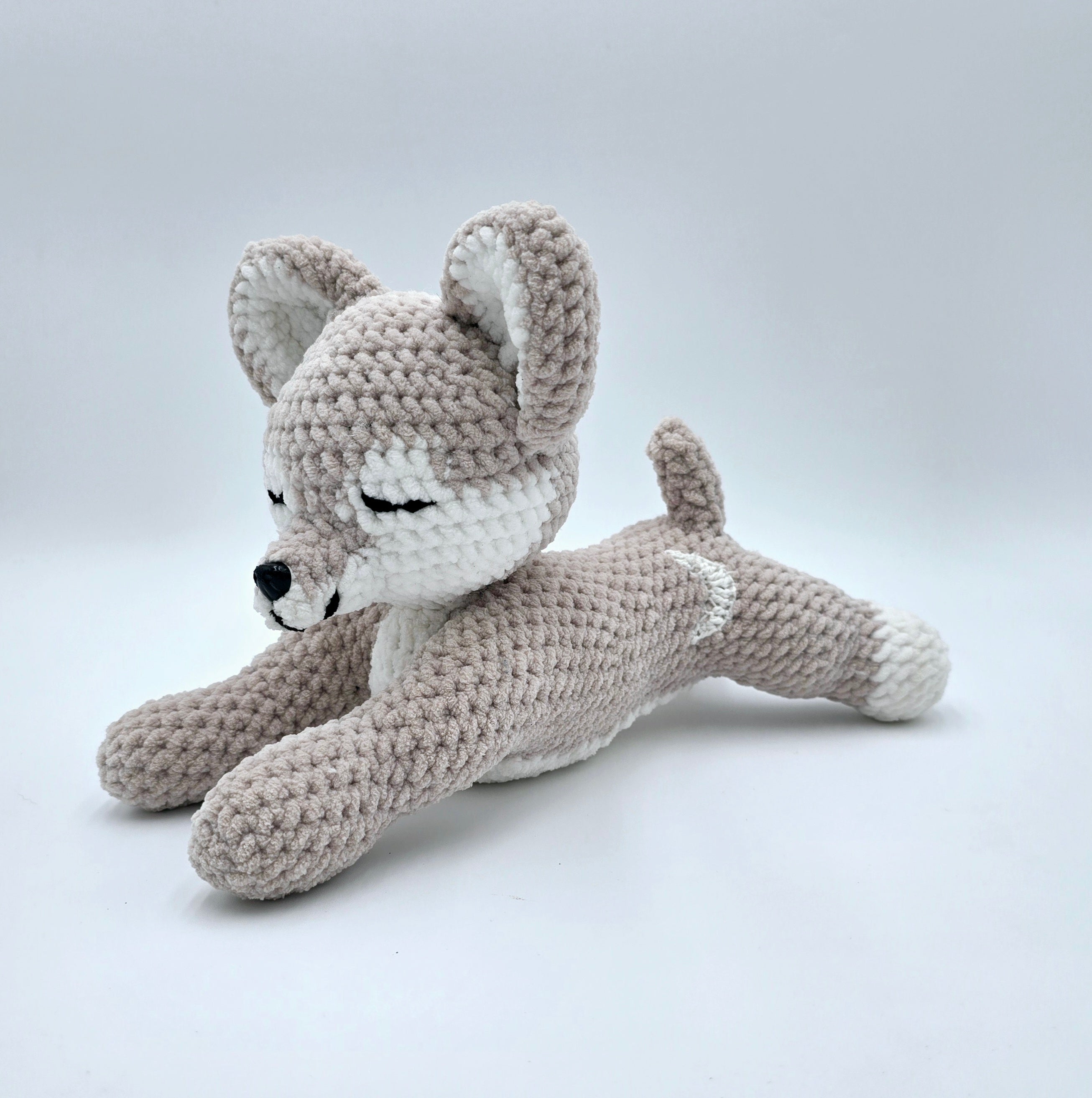 Sleepy Wolf Plush 🐺🌙 | Handmade Crochet Plush