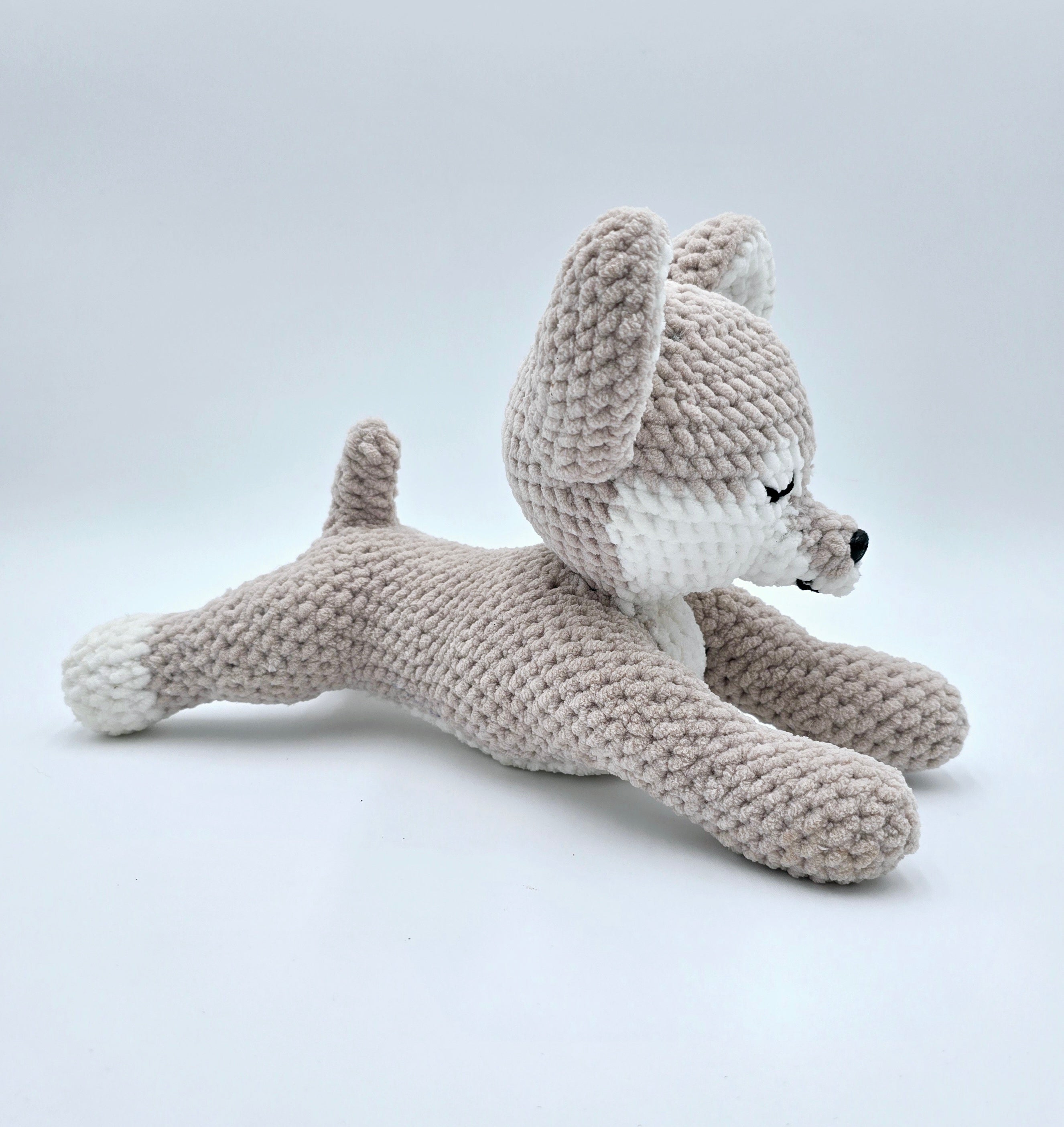 Sleepy Wolf Plush 🐺🌙 | Handmade Crochet Plush