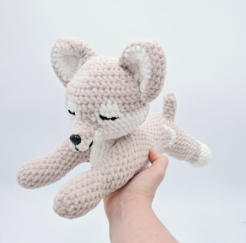 Sleepy Wolf Plush 🐺🌙 | Handmade Crochet Plush