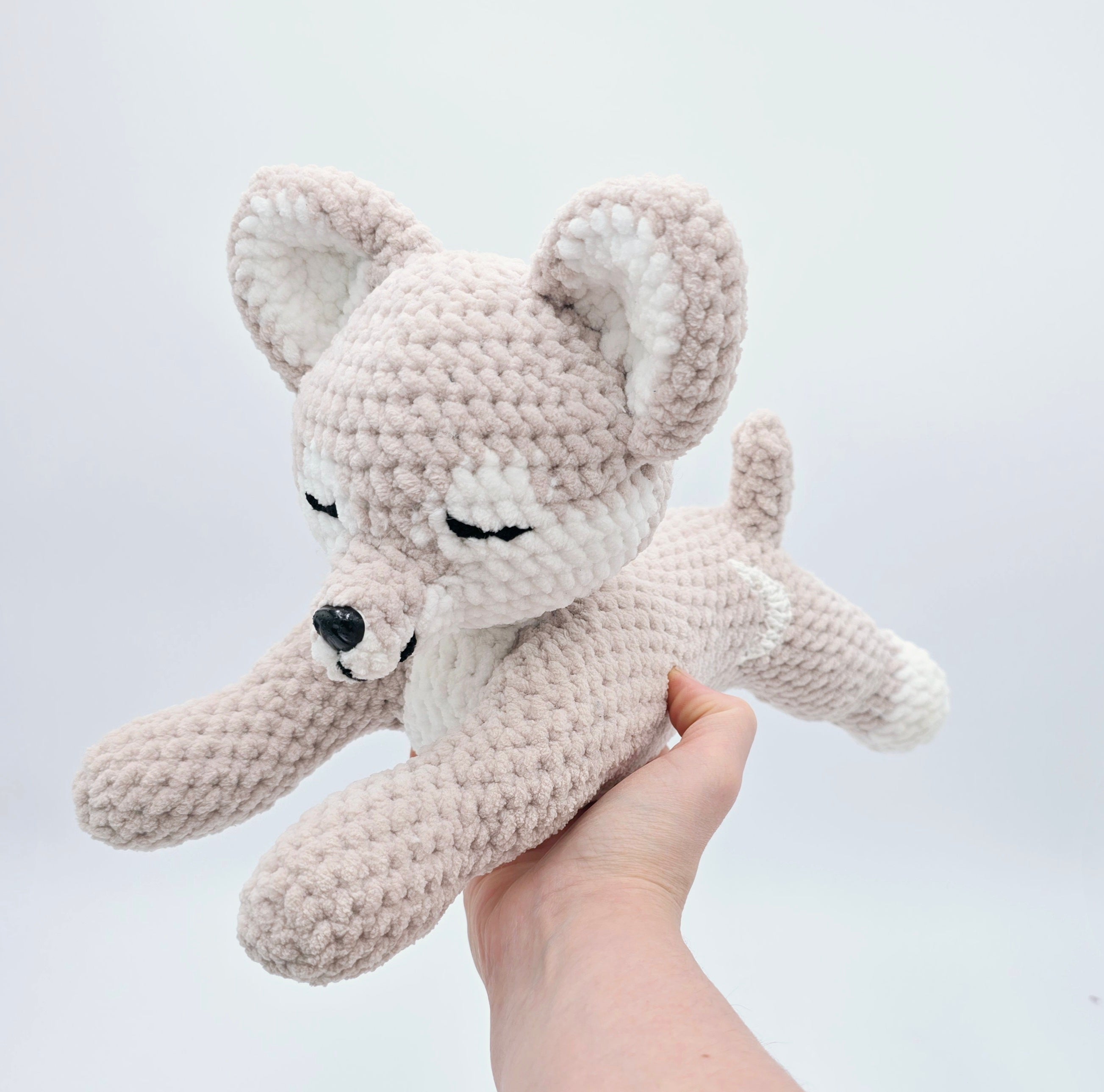 Sleepy Wolf Plush 🐺🌙 | Handmade Crochet Plush