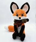 Handmade Crochet Fox Plush with Removable Scarf
