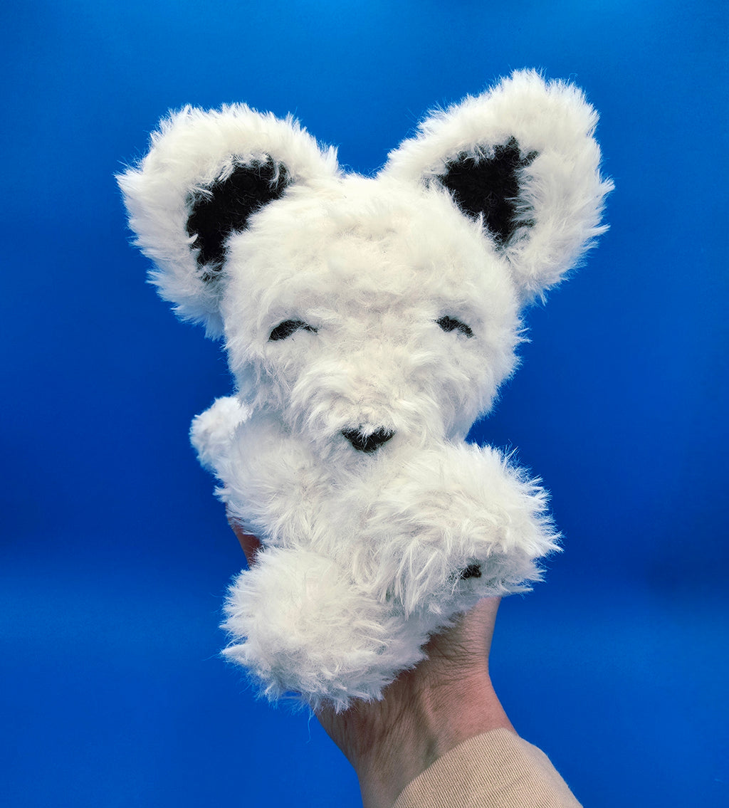 White Faux Fur Puppy Plush