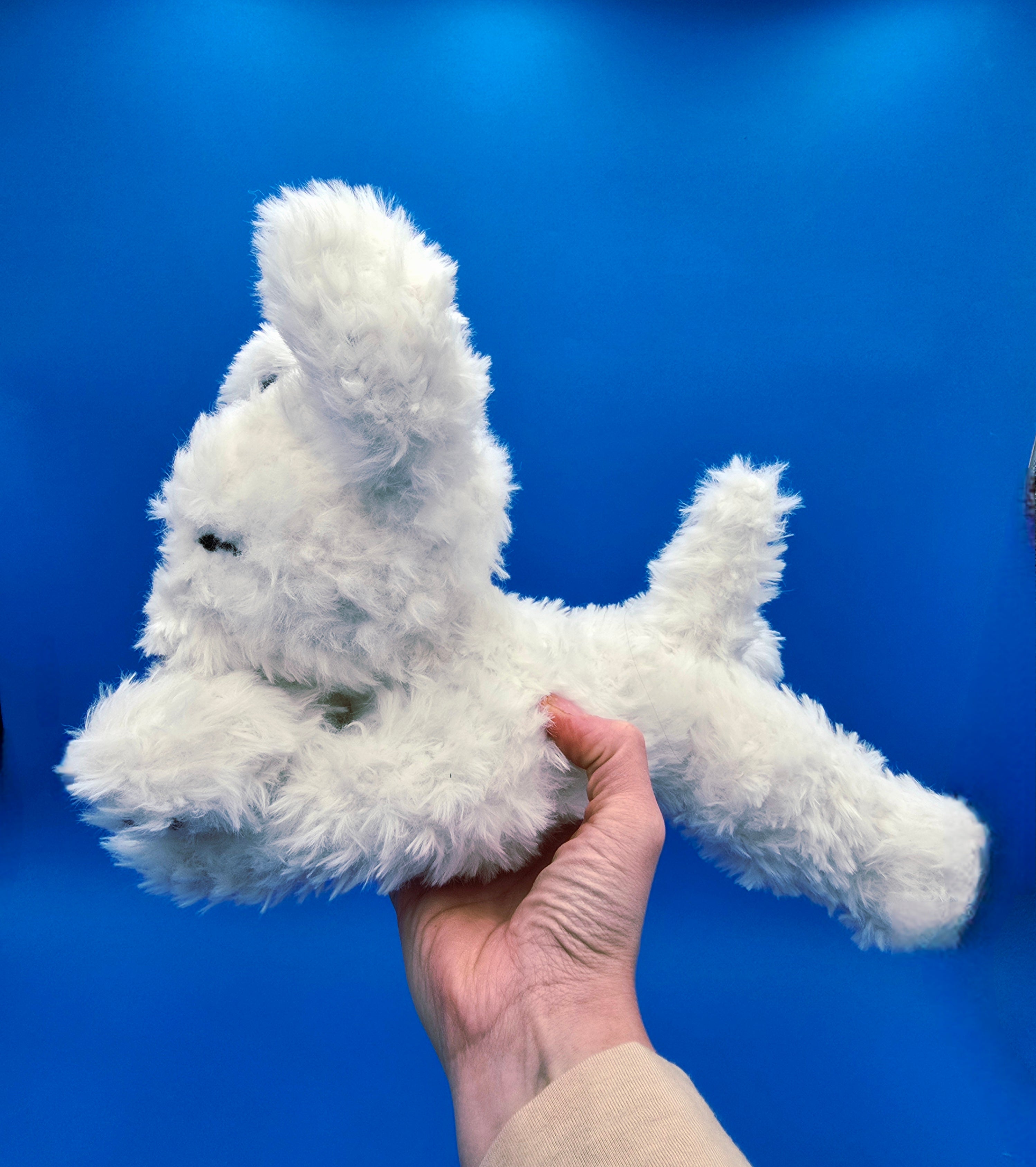 White Faux Fur Puppy Plush