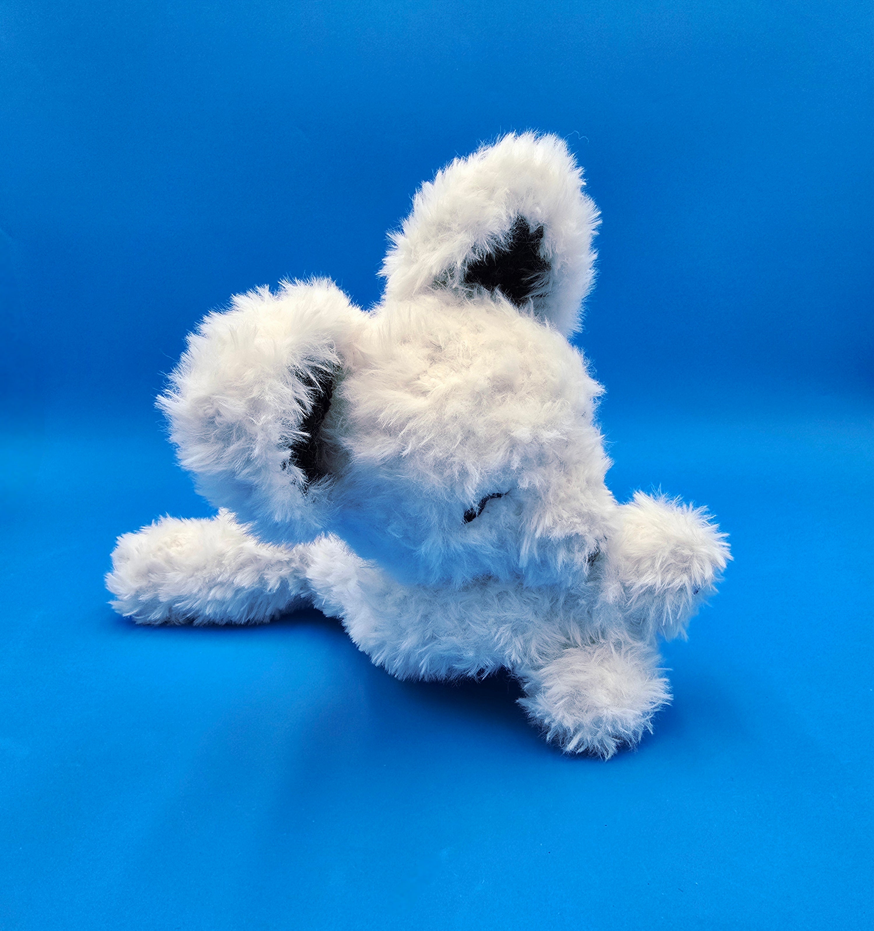 White Faux Fur Puppy Plush