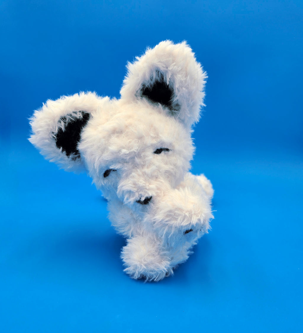 White Faux Fur Puppy Plush