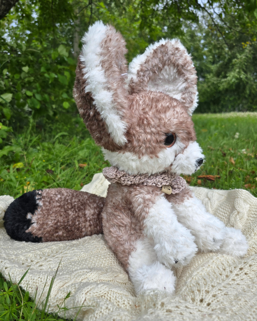 Faux Fur Enek the Fennec – Handmade Crochet Plush
