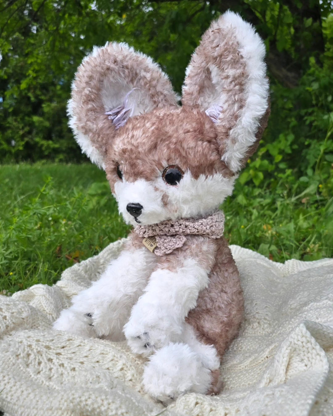Faux Fur Enek the Fennec – Handmade Crochet Plush