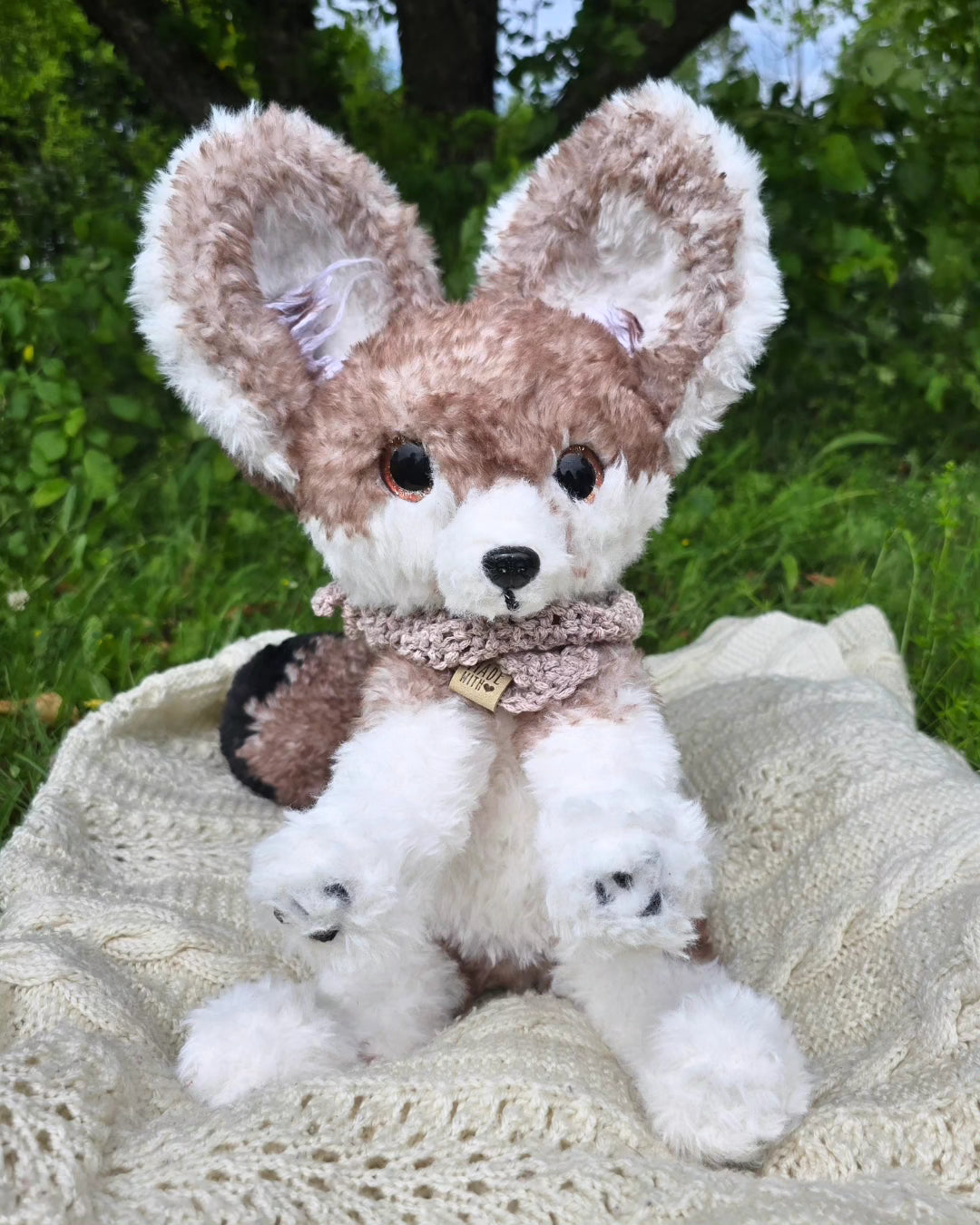Faux Fur Enek the Fennec – Handmade Crochet Plush