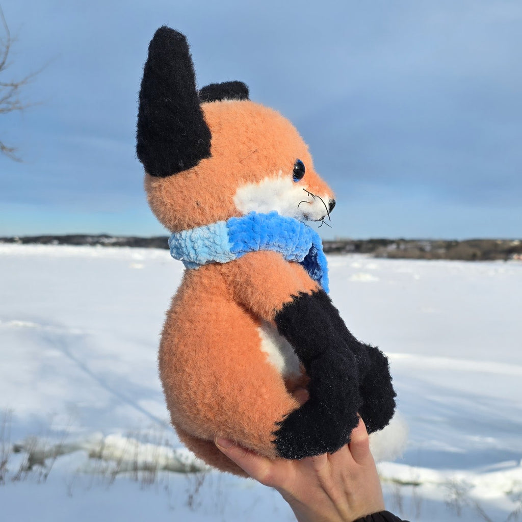 Handmade Fox Plush | Crochet Fox Plush with Scarf