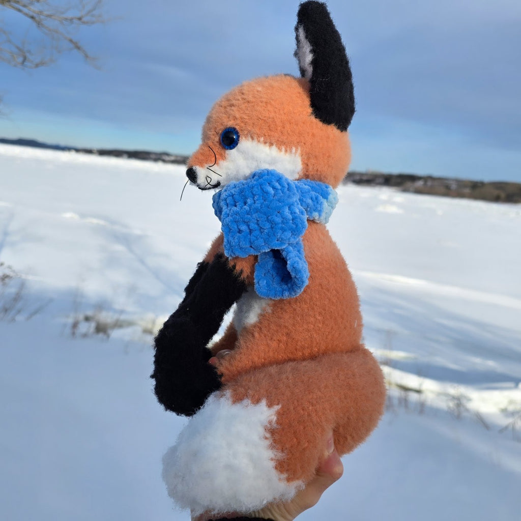 Handmade Fox Plush | Crochet Fox Plush with Scarf
