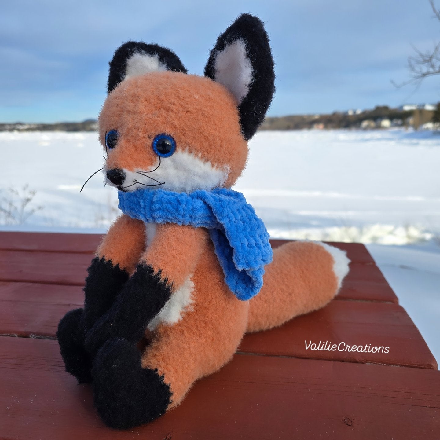 Handmade Fox Plush | Crochet Fox Plush with Scarf