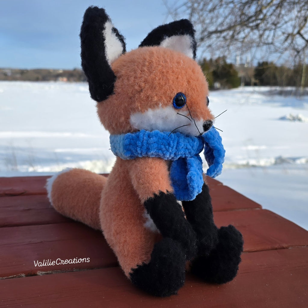 Handmade Fox Plush | Crochet Fox Plush with Scarf