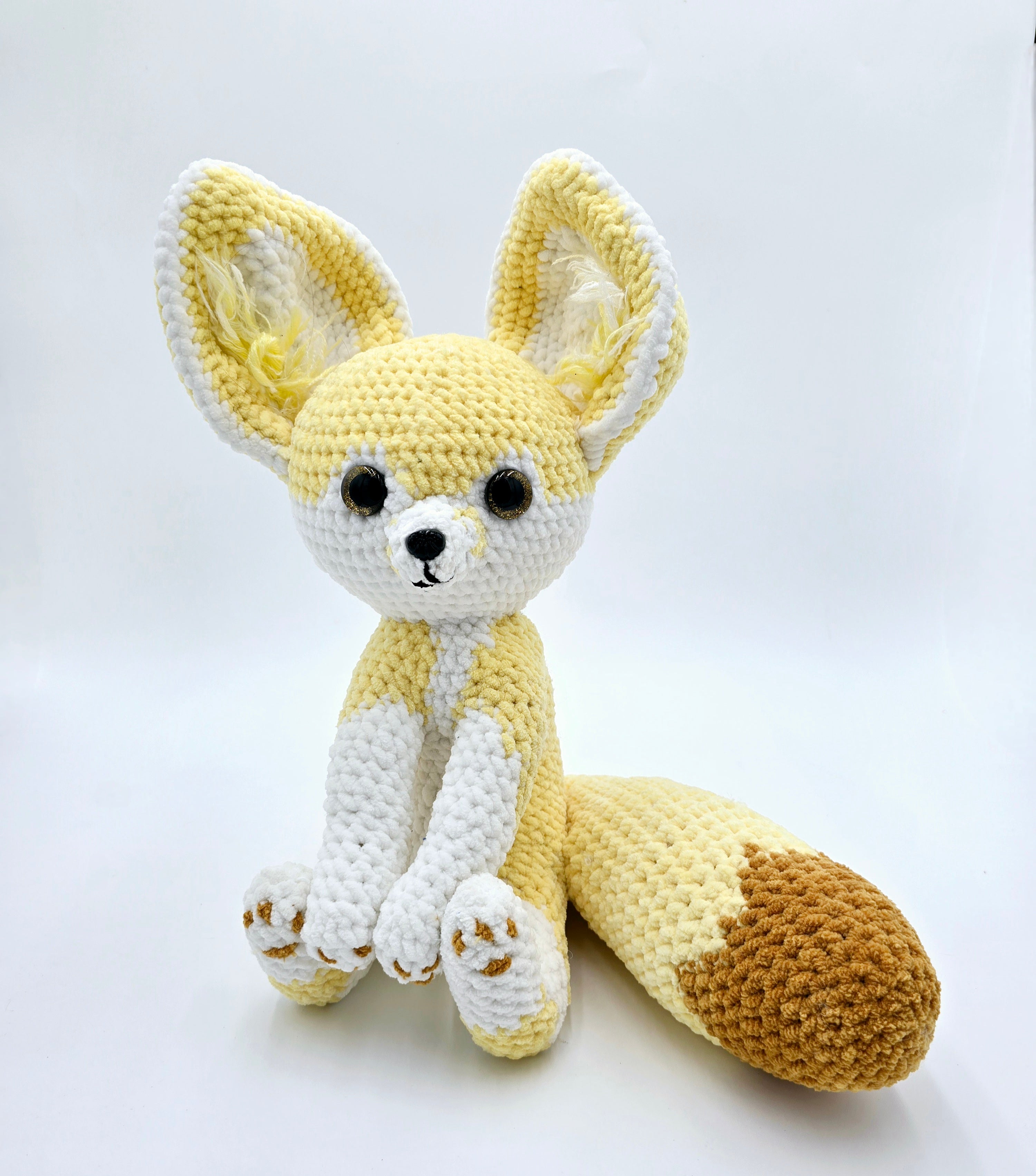 Enek the Fennec – Yellow Crochet Plush