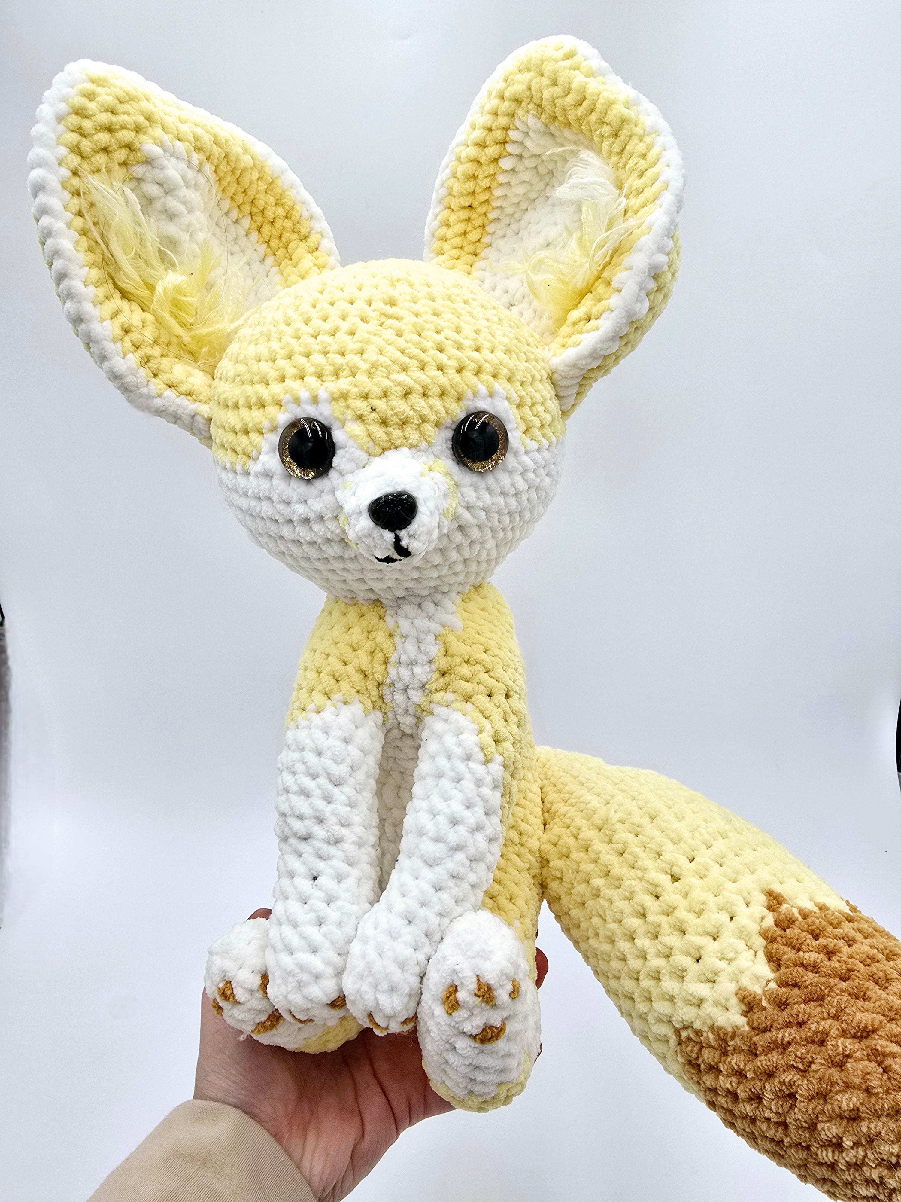 Enek the Fennec – Yellow Crochet Plush