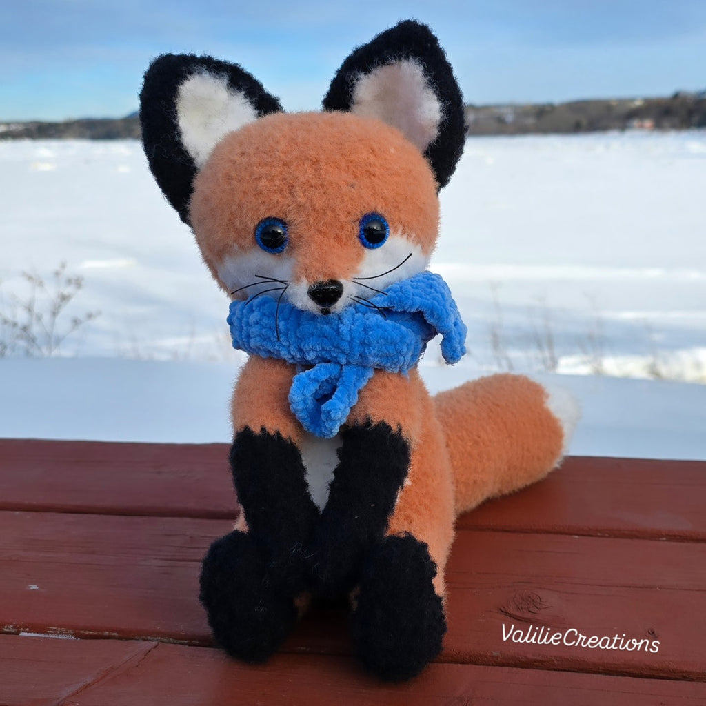 Handmade Fox Plush | Crochet Fox Plush with Scarf