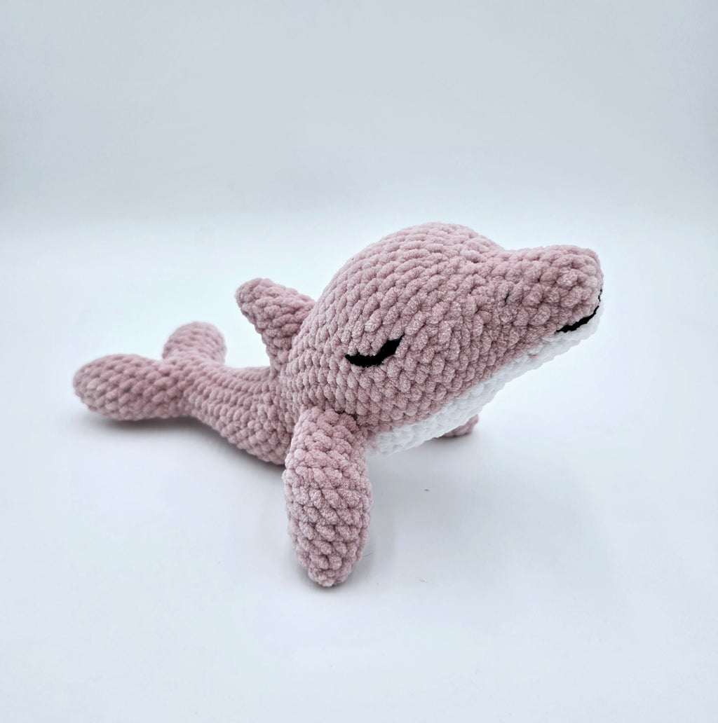 Finn the Dolphin – Pink Chenille Crochet Plush
