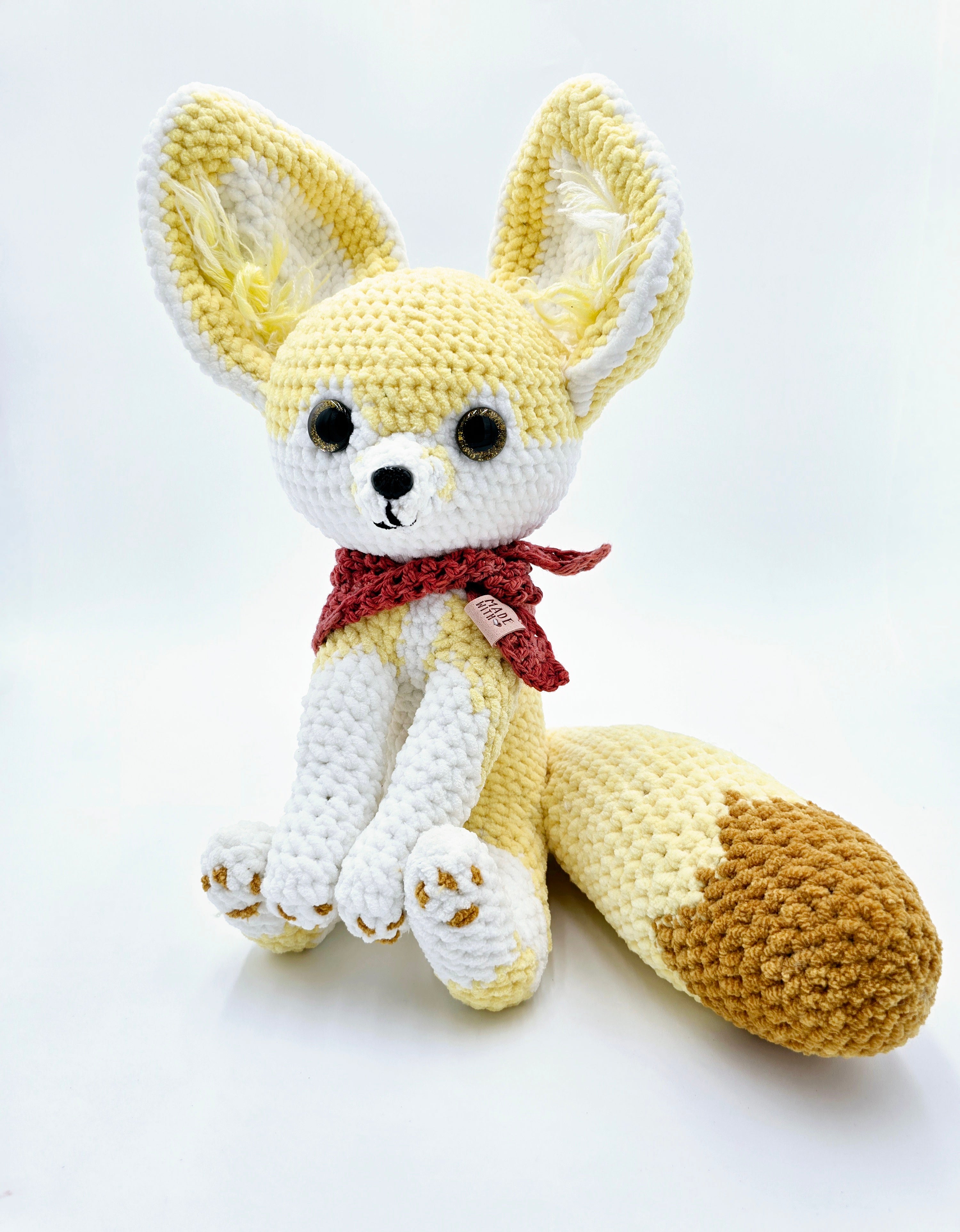 Enek the Fennec – Yellow Crochet Plush