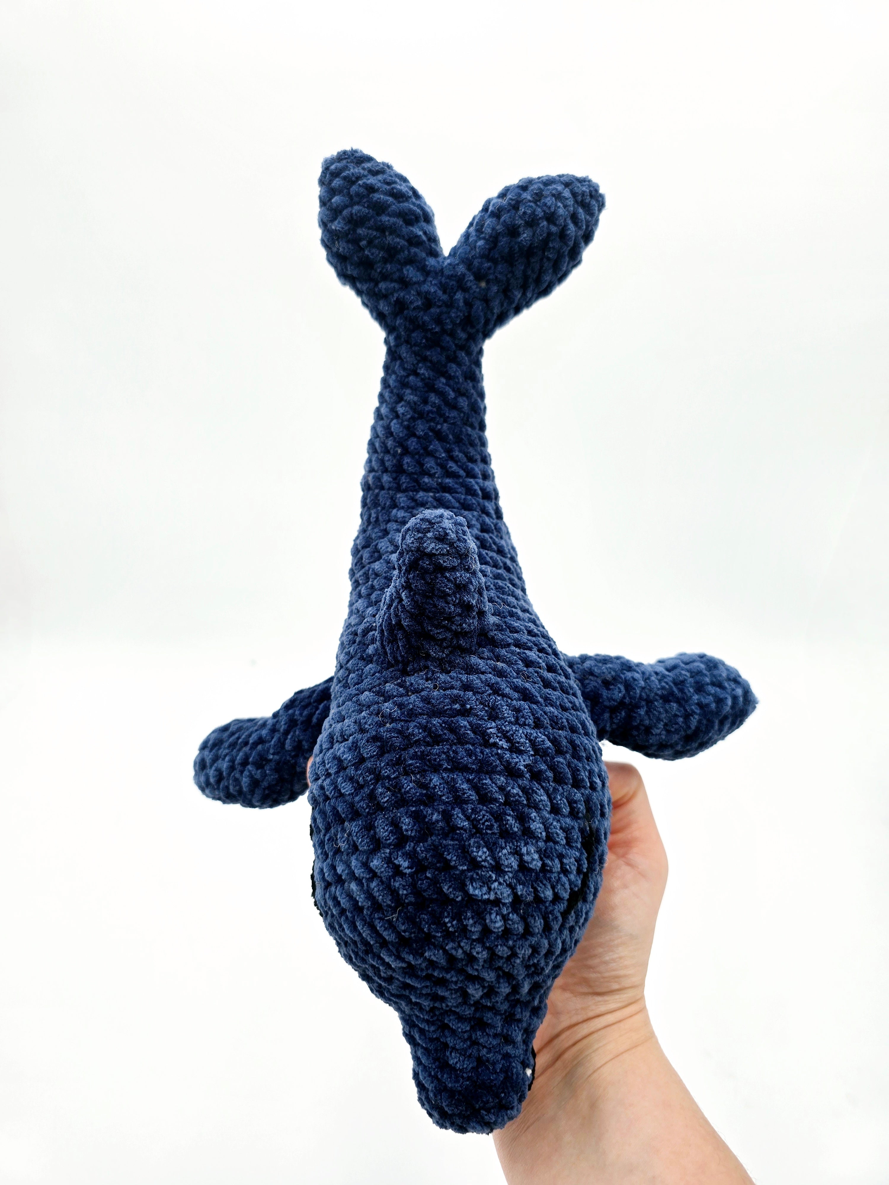 Finn the Dolphin – Navy Chenille Crochet Plush