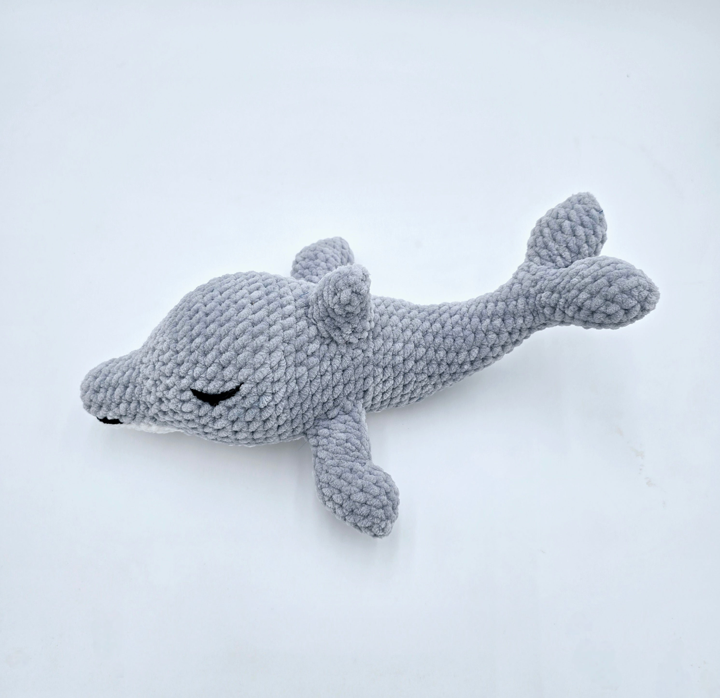 Finn the Dolphin Plush – Grey Chenille